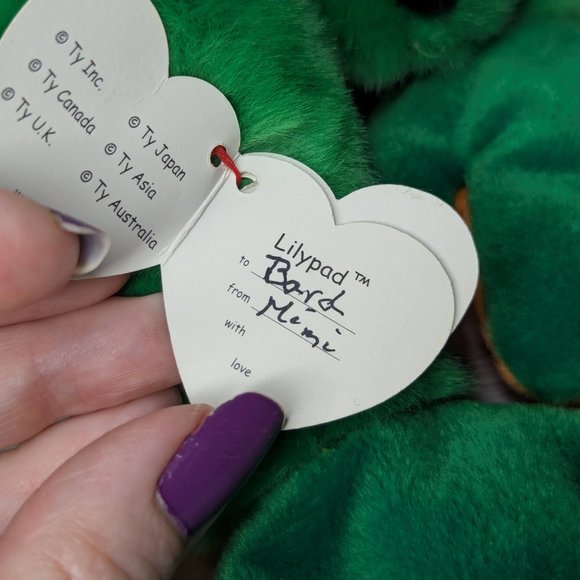 Ty Beanie Classic Lilypad Frog Plush Stuffed Animal 2004 - Picture 8 of 14